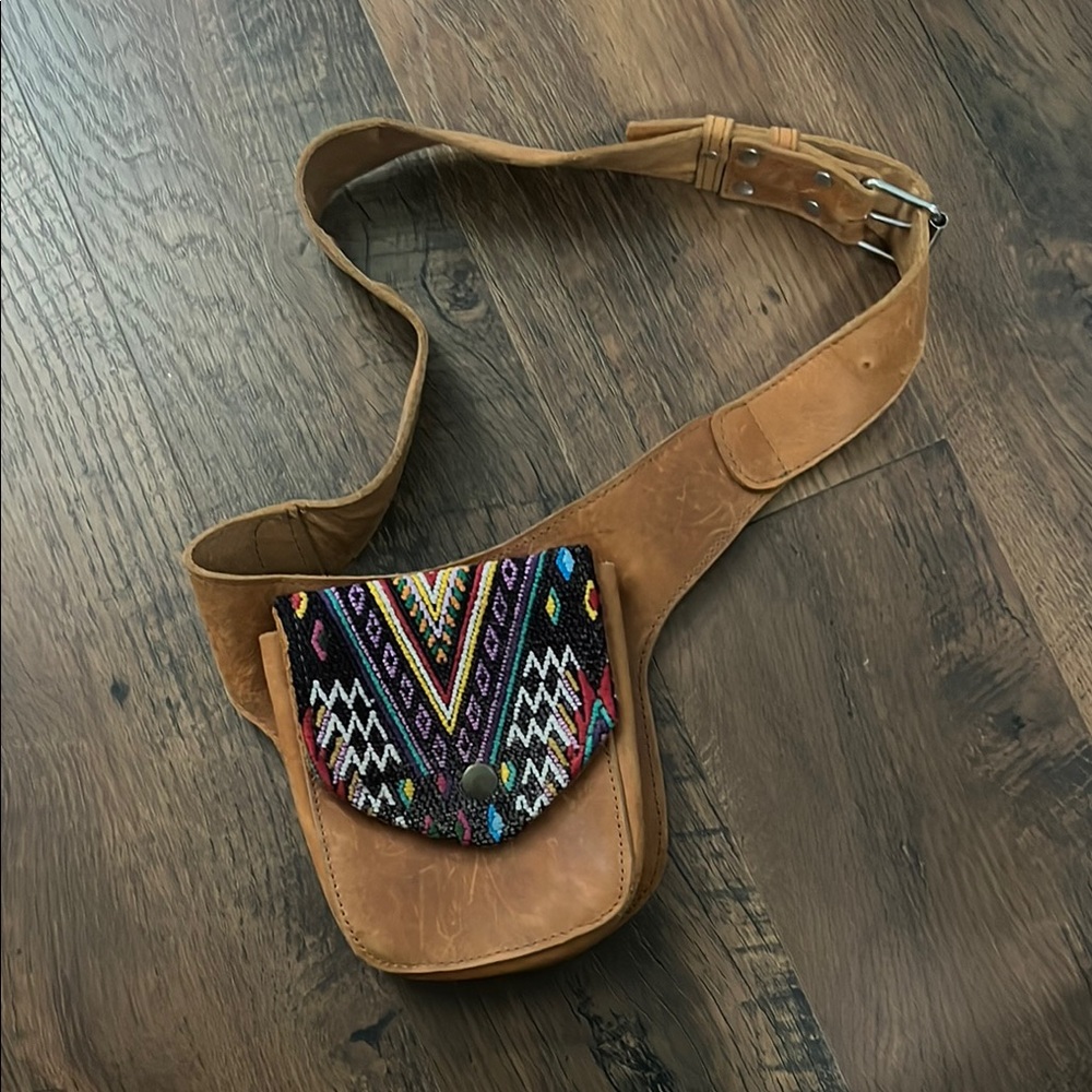 Nena &Co Bohemian Tan Leather Crossbody Bag